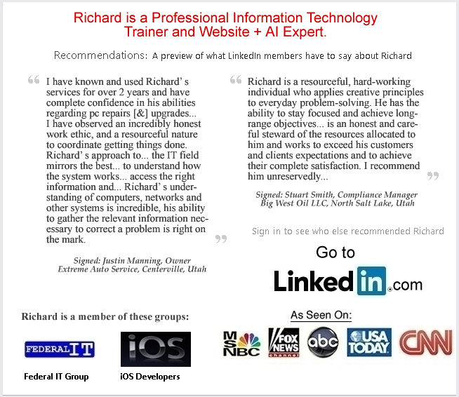 Expert Technology Help from IT Computer Authority Richard A. McFarland.
